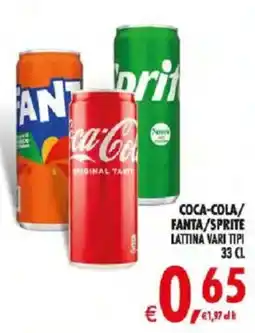 Deco Iperstore Coca-Cola/Fanta/Sprite lattina vari tipi offerta