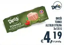 Deco Iperstore Decò tonno all'olio d'oliva offerta