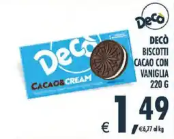 Deco Iperstore Decò biscotti cacao con vaniglia offerta
