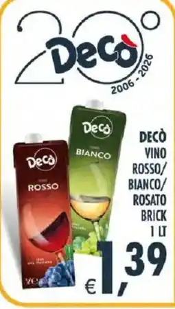 Deco Iperstore Decò vino rosso/bianco/rosato brick offerta