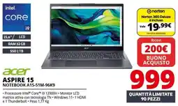 Comet Acer Aspire 15 Notebook offerta