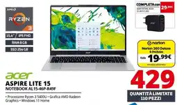 Comet Acer Aspire Lite 15 Notebook AL15-46P-R49F offerta