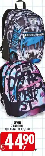 Deco Iperstore Seven zaino dual quick graffiti boy/girl offerta
