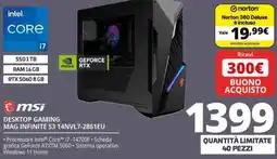 Comet MSI Desktop Gaming Mag Infinite S3 14NVL7-2861EU offerta
