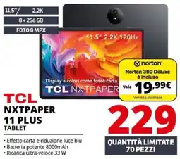 Comet TCL NXT PAPER 11 PLUS TABLET offerta