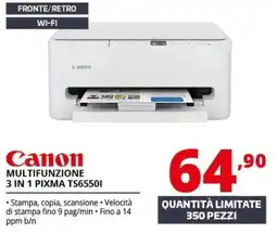 Comet Canon Multifunzione 3 in 1 Pixma TS6550I offerta