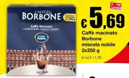 Sì con te Supermercati Caffè macinato Borbone miscela nobile offerta