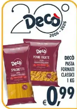 Deco Iperstore Decò pasta formati classici offerta