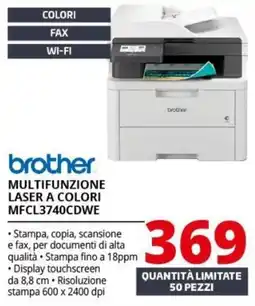 Comet Brother multifunzione laser a colori MFCL3740CDWE offerta