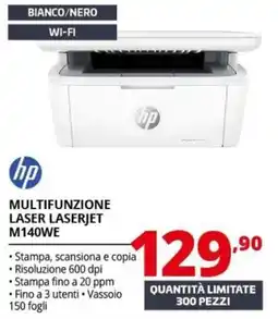 Comet Hp multifunzione laser laserjet m140we offerta