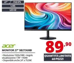 Comet Acer Monitor 27" SB273G0BI offerta