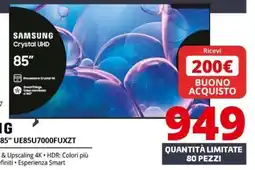 Comet Samsung Crystal UHD 85" offerta