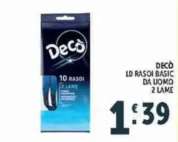 Deco Supermercati Decò 10 rasoi basic da uomo 2 lame offerta