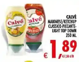 Deco Iperstore Calvé maionese/ketchup classico-piccante-light offerta
