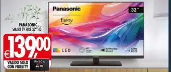 Panasonic smart tv fire 32" hd