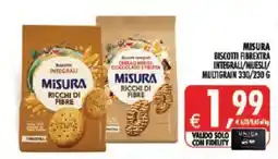 Deco Iperstore Biscotti Fibrextra Integrali/Muesli/Multigrain Misura offerta