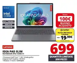 Comet Lenovo Idea Pad Slim Notebook offerta