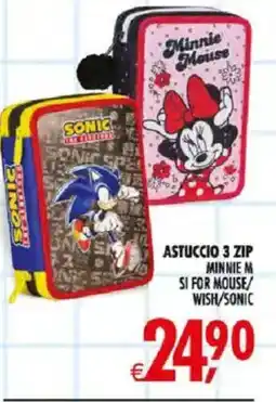 Deco Iperstore Astuccio 3 zip Minnie M offerta