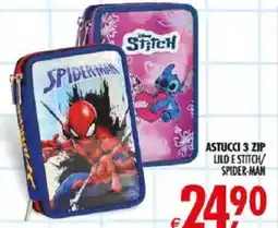 Deco Iperstore Astucci 3 zip Lilo e Stitch/Spider-Man offerta