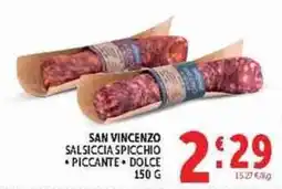 Deco Supermercati San Vincenzo Salsiccia Spicchio offerta