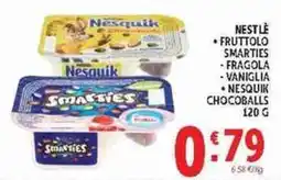 Deco Supermercati Nestlé Fruttolo Smarties Fragola Vaniglia Nesquik Chocoballs offerta