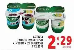 Deco Supermercati Activia yogurt vari gusti offerta