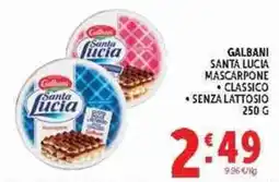 Deco Supermercati Galbani Santa Lucia Mascarpone Classico Senza Lattosio offerta