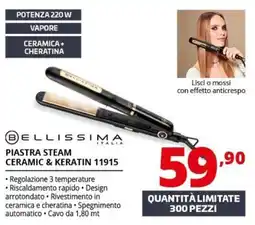 Comet Piastra steam ceramic & keratin 11915 Bellissima Italia offerta