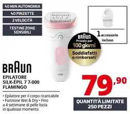 Comet Braun Epilatore Silk-Épil 7 7-000 Flamingo offerta