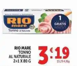 Deco Supermercati Rio mare Tonno al naturale offerta
