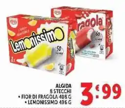 Deco Supermercati Algida fiordi fragola e lemonissimo offerta