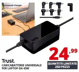 Comet Trust caricabatterie universale per laptop da 45w offerta