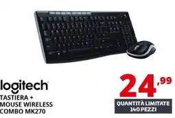 Comet Logitech tastiera + mouse wireless combo mk270 offerta