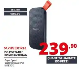 Comet SanDisk SSD portatile offerta