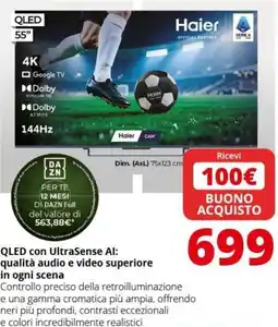 Comet Haier QLED 55" offerta