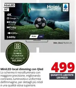Comet Haier MiniLED 55" offerta