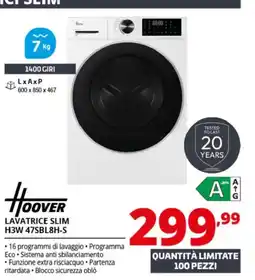 Comet Hoover lavatrice slim offerta