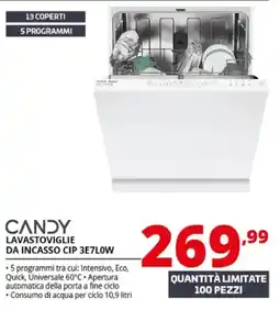 Comet Candy lavastoviglie da incasso offerta