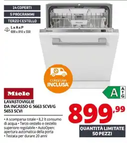 Comet Lavastoviglie da incasso Miele offerta