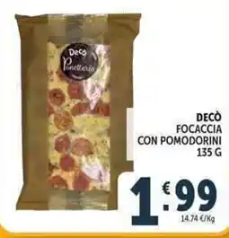 Deco Supermercati Decò Focaccia con Pomodorini offerta