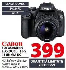 Comet Canon Fotocamera EOS 2000D +EF-S 18-55 MM DC offerta