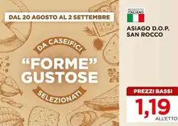 Alì Supermercati Asiago D.O.P. San Rocco offerta