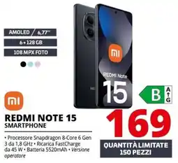 Comet Redmi Note 15 Smartphone offerta