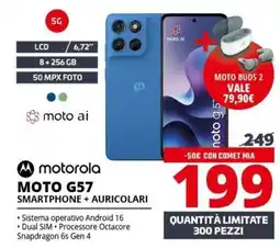 Comet motorola MOTO G57 SMARTPHONE + AURICOLARI offerta