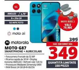 Comet Motorola MOTO G87 Smartphone + Auricolari offerta