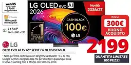 Comet LG OLED EVO AI TV 65" SERIE C6 offerta
