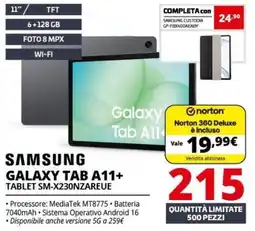 Comet Samsung Galaxy Tab A11+ offerta