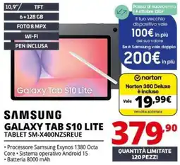 Comet Samsung Galaxy Tab S10 Lite offerta