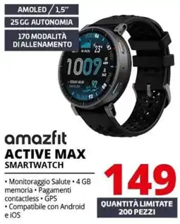 Comet amazfit active max smartwatch offerta