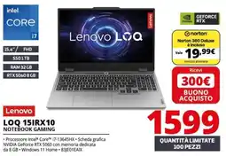 Comet Lenovo LOQ 15IRX10 Notebook Gaming offerta